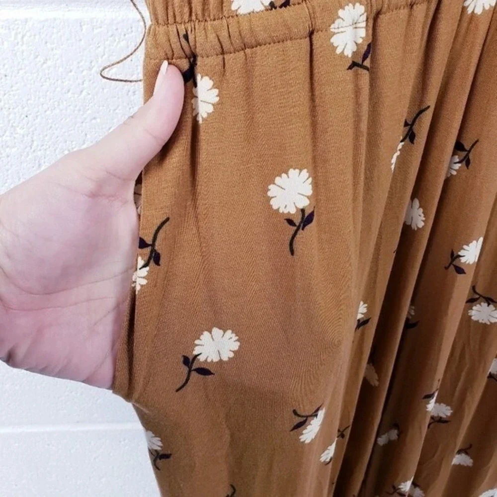 Matilda Jane Up In Front Floral Jumpsuit Wide Leg Daisy Print Short Sleeve Small